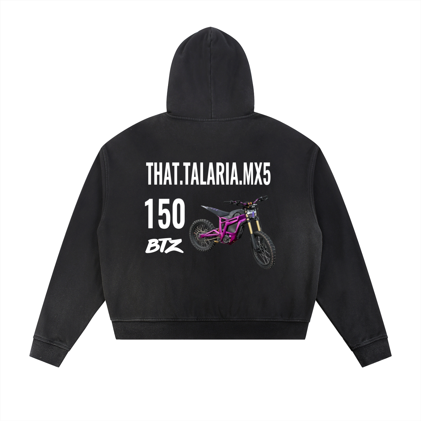 Sun Fade Frayed Raw Edge Fleece Zip Hoodie